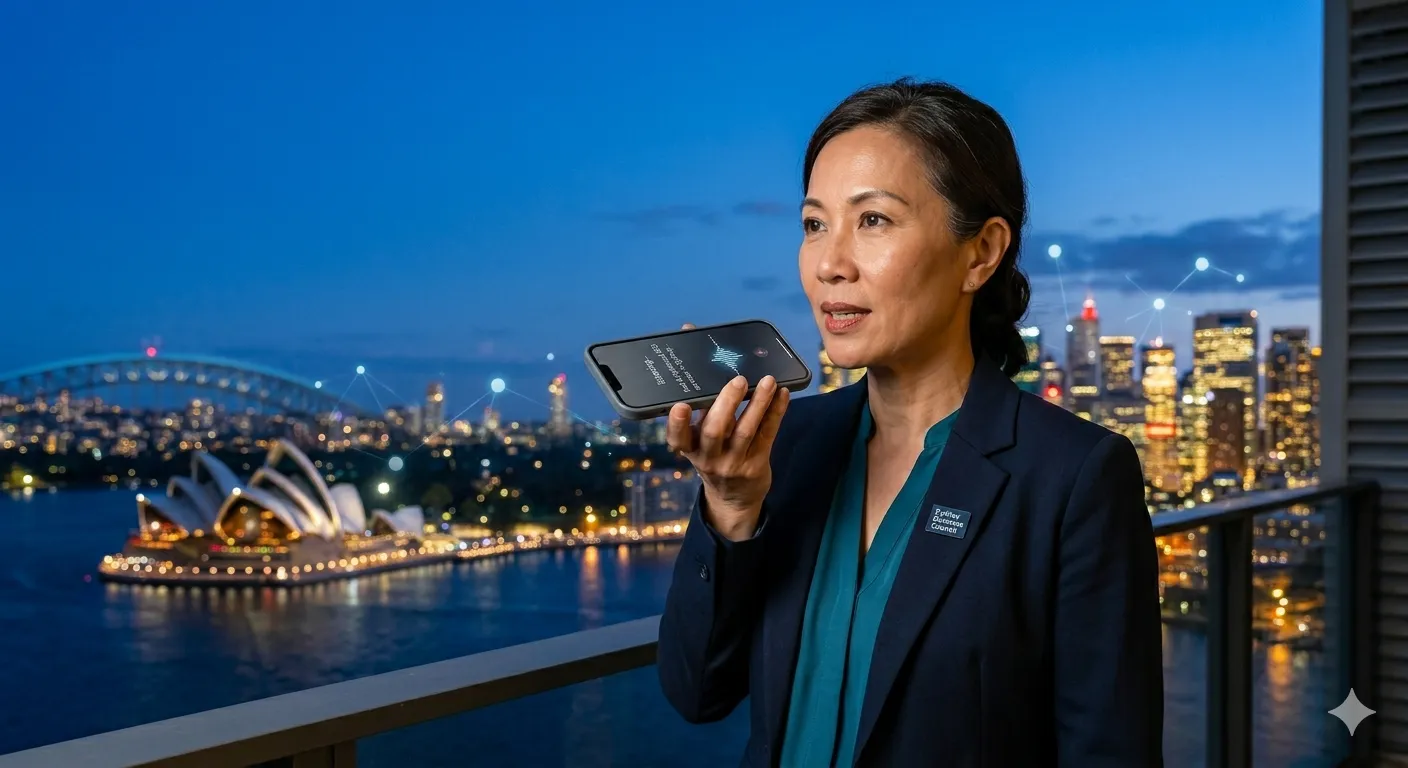 4. Sydney business owner using voice search on smartphone