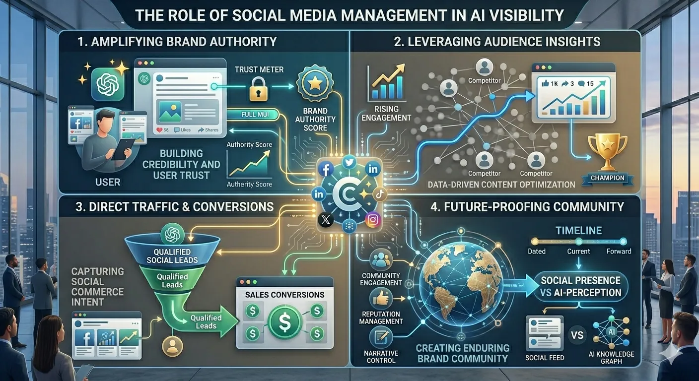 The Role of Social Media Management in AI Visibility